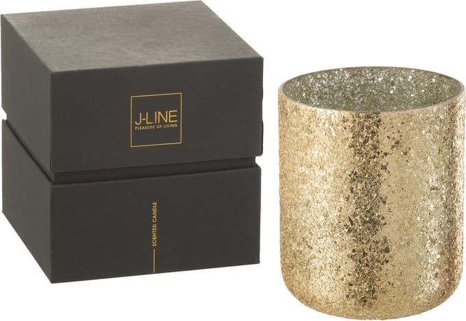 J-Line geurkaars Luxuria - Vanilla Escape - glas - goud - extra large - 120U