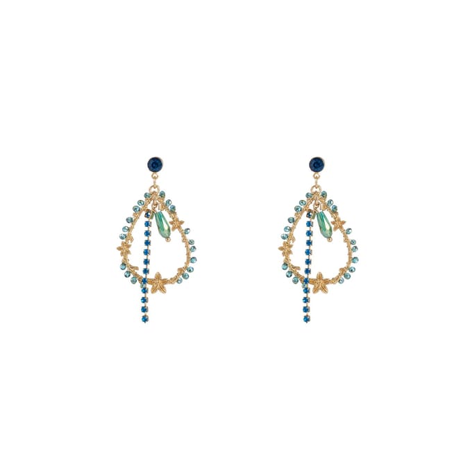 Go Dutch Label Oorknoppen flowery drop Groen
