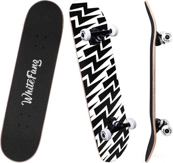 Compleet Skateboard voor Beginners en Kinderen, 31 Inch Dubbele Kicktail Concave