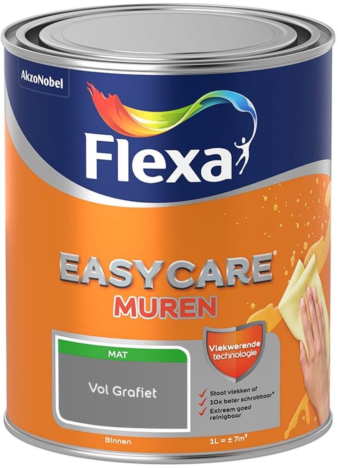 Flexa - Easycare Muren - Vol Grafiet - Mengverf - 1 L
