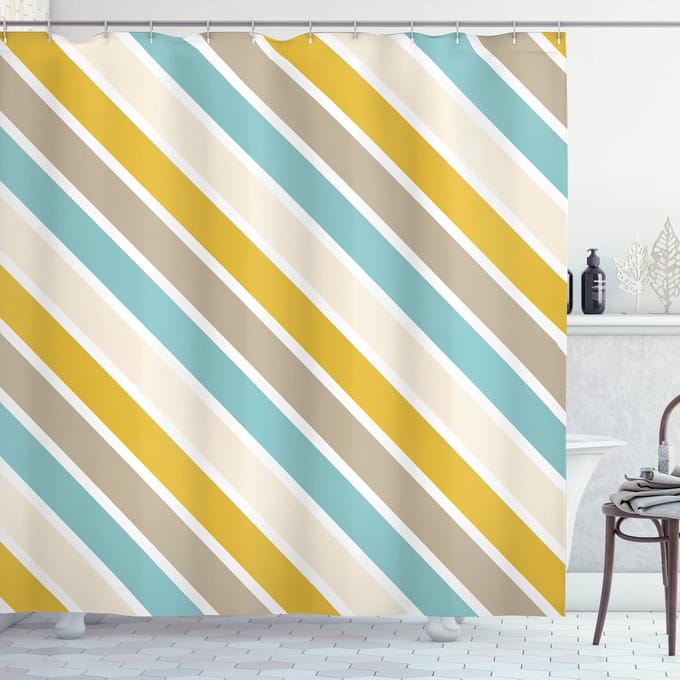 ABAKUHAUS – Douchegordijn – Abstracte Strepen – Polyester 175x180 cm – Multicolor