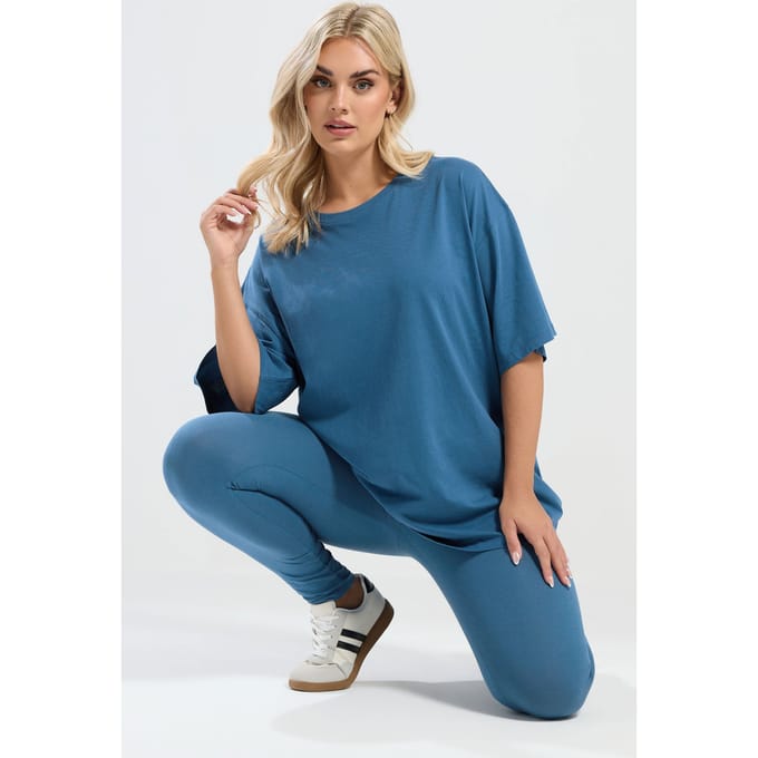 Yours Blauw Relaxed Longline Tshirt Size 42