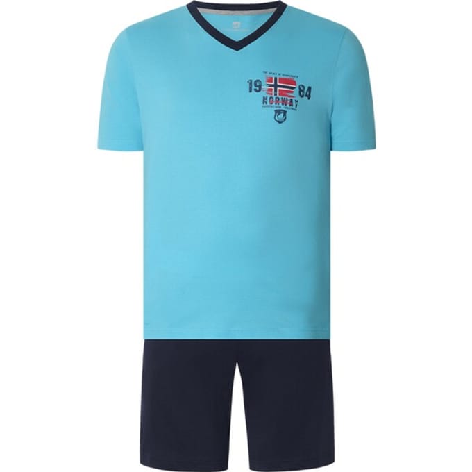 Korte pyjama EDIN turquoise