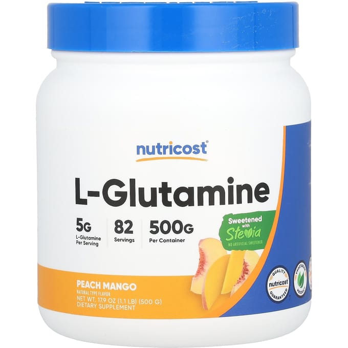 Nutricost, L-Glutamine, Pêche Mangue, 17,9 fl oz (500 g)