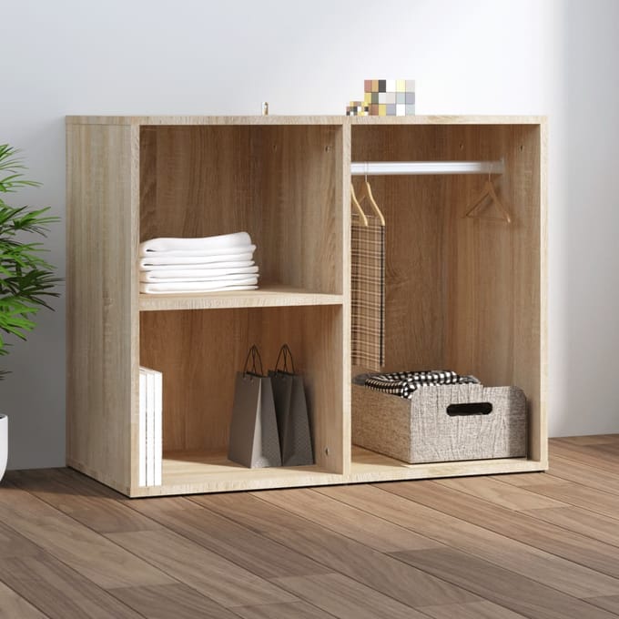 vidaXL - Kledingkast - 80x40x65 - cm - bewerkt - hout - sonoma - eikenkleurig