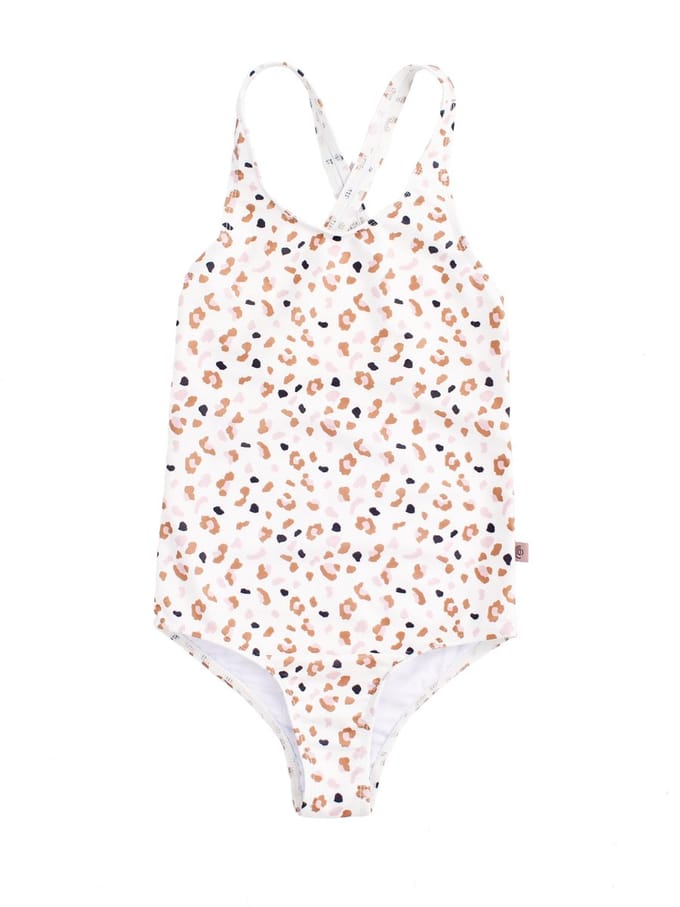 Swim Essentials | Kaki Panterprint Meisjes UV Badpak - Maat 134/140