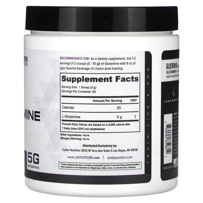Cutler Nutrition, Glutamine, Ongezoet, 300 g (300 g)