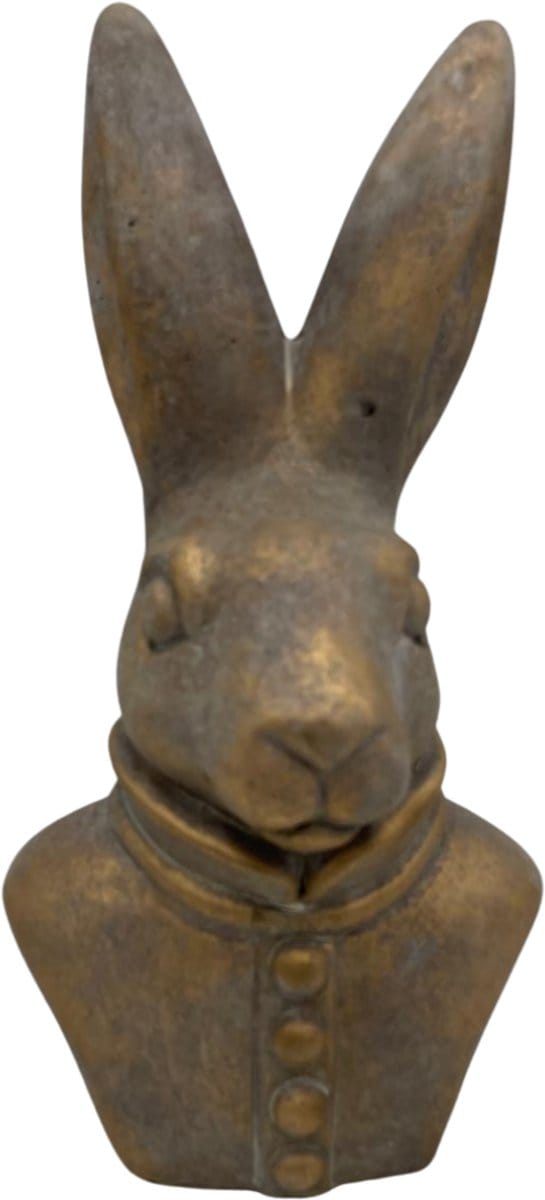 Brynxz Rabbit Jewel D.15 H.30 - Konijn met 4 knopen - Goud / Brons - Aardewerk