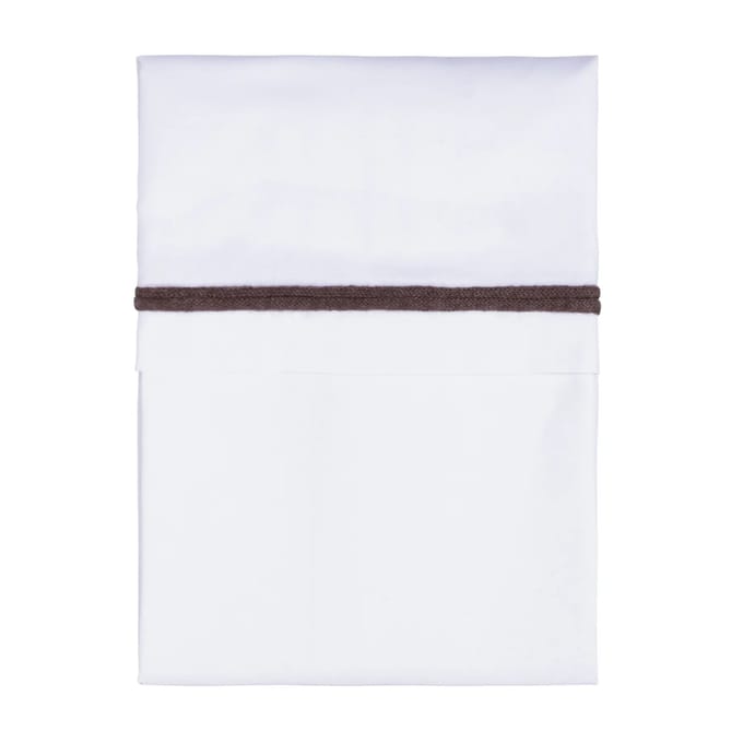 Baby's Only Ledikant laken gebreide bies - Cacao/Wit - 120x150 cm - 100% egyptisch katoen