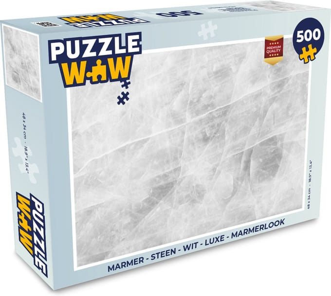 Puzzel Marmer - Steen - Wit - Luxe - Marmerlook - Legpuzzel - Puzzel 500 stukjes