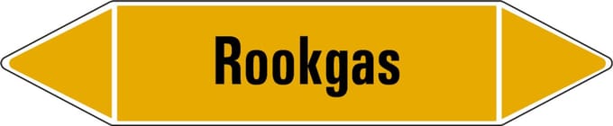 Rookgas leidingmarkering op vel 75 x 17 mm - 8 per vel