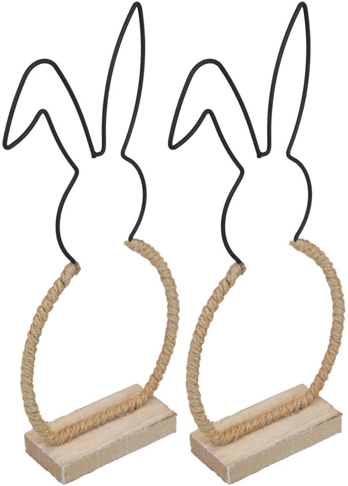 Paashaas tafeldecoratie Paasdraad boho decoratie 24cm 2st, 2 Stück