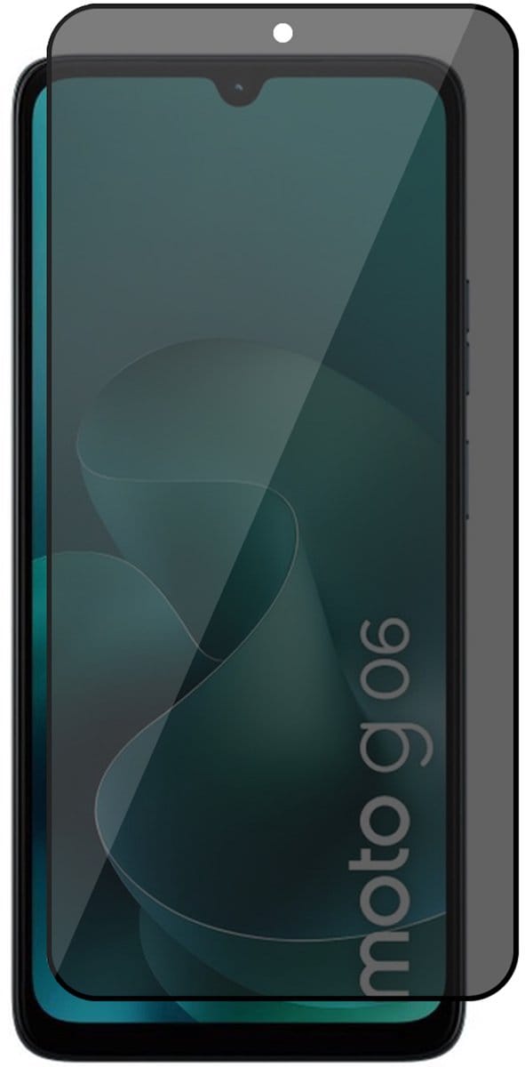Privacy Screenprotector geschikt voor Motorola Moto G06 / G06 Power - Volledig Dekkend Glas Screen Protector