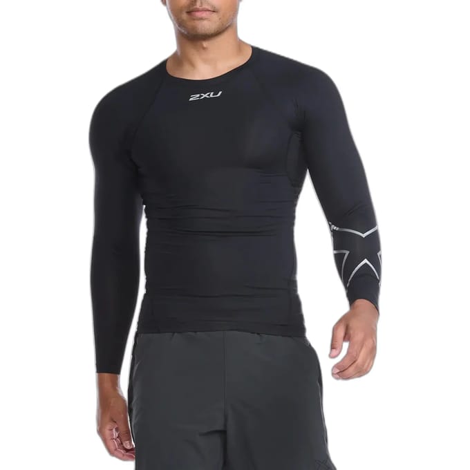 2XU Core Compression LS Heren - Sporttruien - zwart/zilver - Mannen