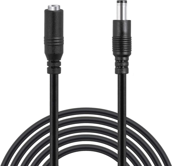 DC Verlengsnoer - Stroomkabel Adapter - Camera Beveiliging - Vergulde Connectoren - 3 Meter - Zwart
