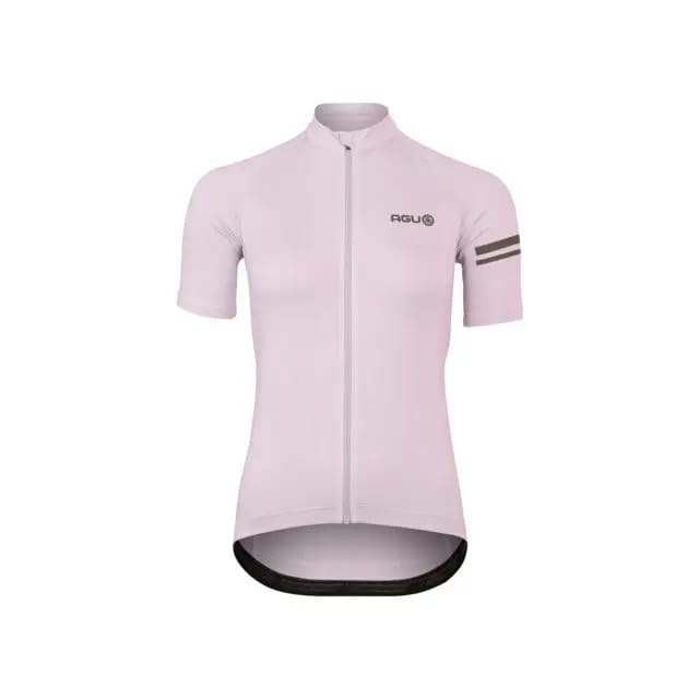agu Core Fietsshirt Dames Korte Mouwen - Dusky Lilac - Drie achterzakken - YKK-rits over de hele lengte - Sneldrogend interlock