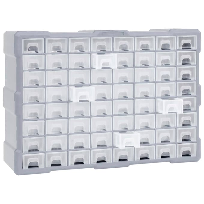 vidaXL - Organiser - met - 64 - lades - 52x16x37,5 - cm