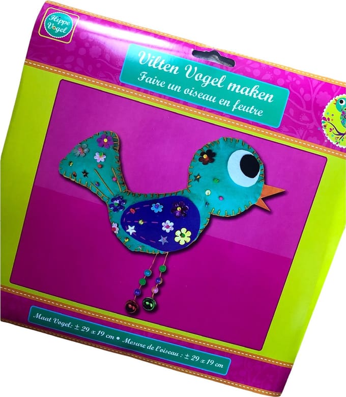 Evora - Vilten vogel maken - Turqoise - Blauw - Knutselpakket - Knutselen - Vilt - Vogel