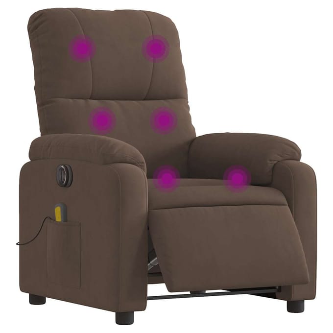 vidaXL - Massagestoel - elektrisch - verstelbaar - microvezelstof - bruin