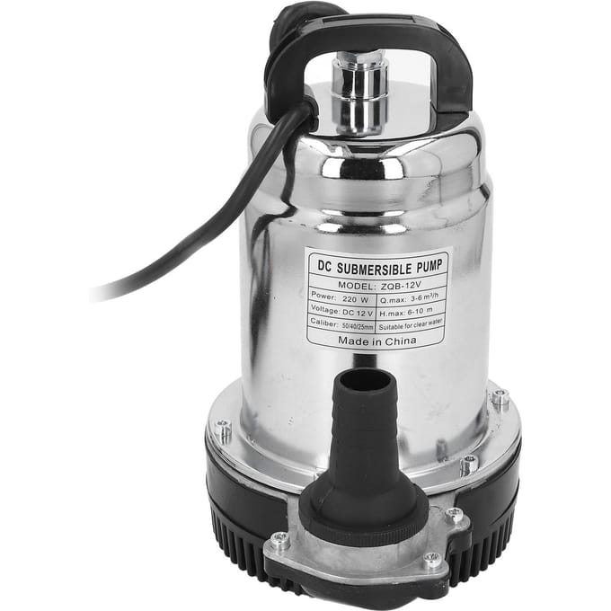 DC Dompelpomp 220W Hoge Opvoerhoogte Grote Waterstroom Dompelwaterpomp met 1in 1.5in 2in Uitlaat
