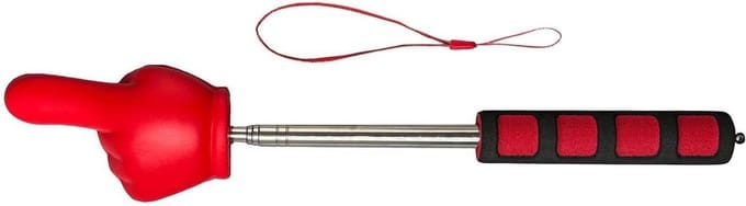 Uitschuifbare aanwijsstok - Lesstok - Klas presentaties - Vinger ontwerp - 94cm - Rood
