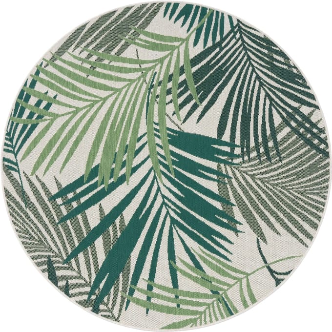 Binnen- en buitenkleed Ostenza groen 200 cm rond
