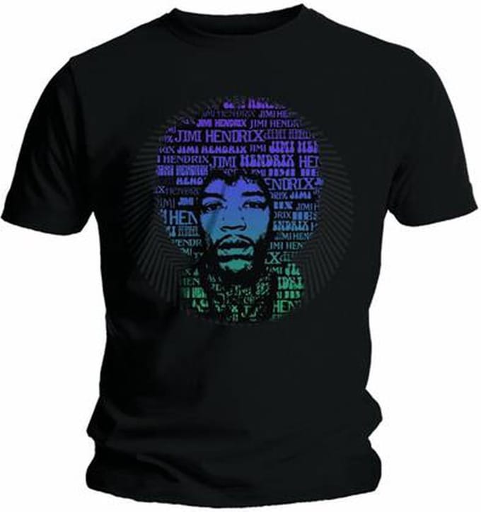 Jimi Hendrix - Afro Speech Heren T-shirt - 2XL - Zwart