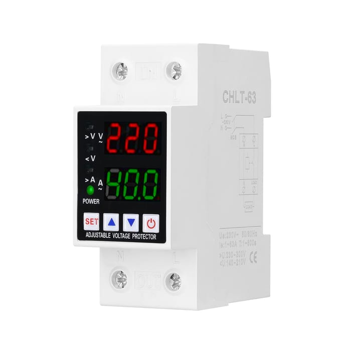 Dual Display Verstelbare spanningsbeveiliging Intelligente overspanning Onderspanning Overstroom CHLT-40VA wit