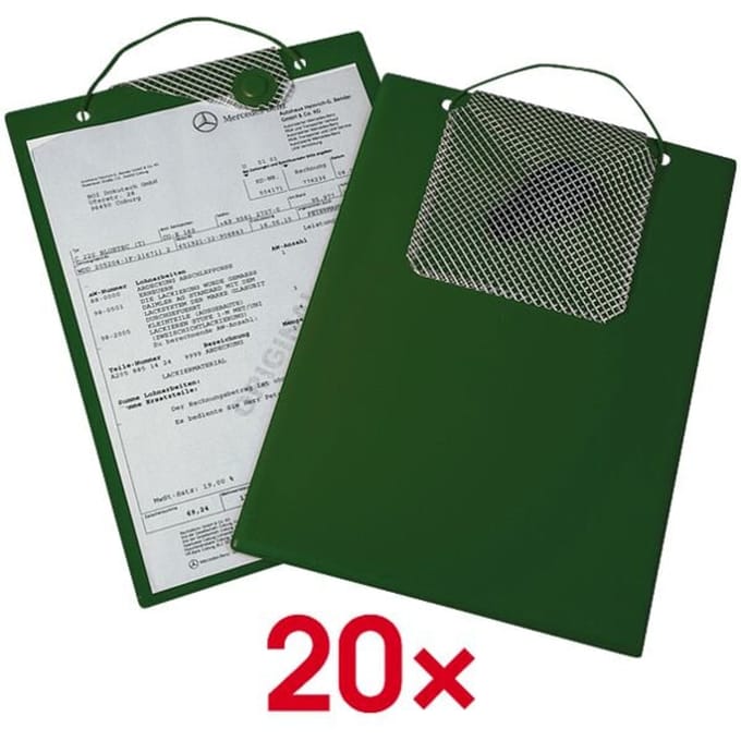 EICHNER Magnetische besteltas, voor DIN A4 documenten, sleutelvak, magneetsluiting, scheurbescherming, groen, 10 stuks