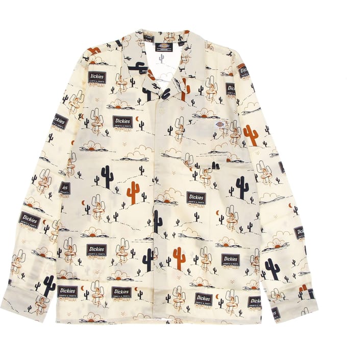 Bettles Aop Heren shirt met lange mouwen L/s shirt ecru