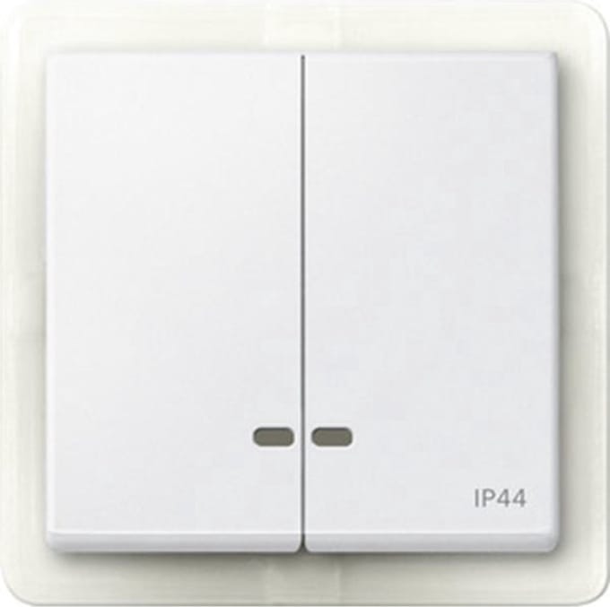 Merten MEG3424-0419 - dubbele wip met controlevenster IP44, poolwit, Systeem M