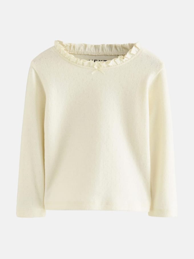 Next - Meisjes - Ajourgebreid T-shirt met lange mouwen - Wit