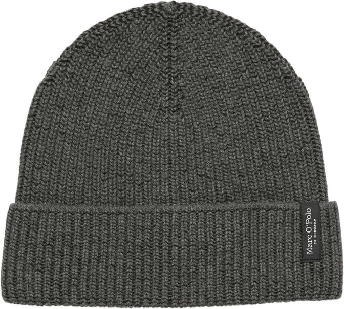 Marc O'Polo Dop Knitted Hat Testimonial Campaign Graphite Grey Melange Donkergrijs