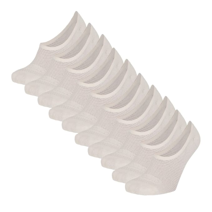 Sport Footies Dames - 10-Pack - Voordeelpakket - Wit / One size