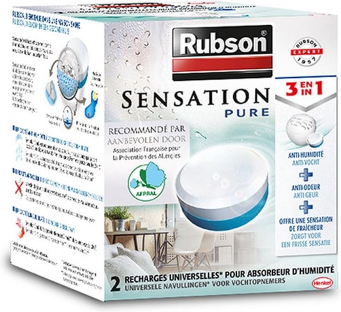 Rubson Sensation Navullingen Neutraal 2x 300 g Box | 2 Navullingen voor vochtopname | Rubson Sensation Navullingen s.