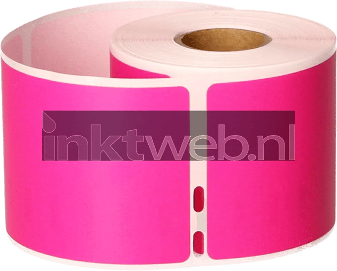 FLWR - Labels / Dymo 99014 Adreslabel groot / roze / Geschikt voor Dymo