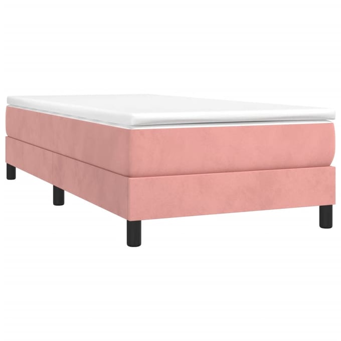 vidaXL - Boxspring - bed - fluweel - roze - 90x200 - cm