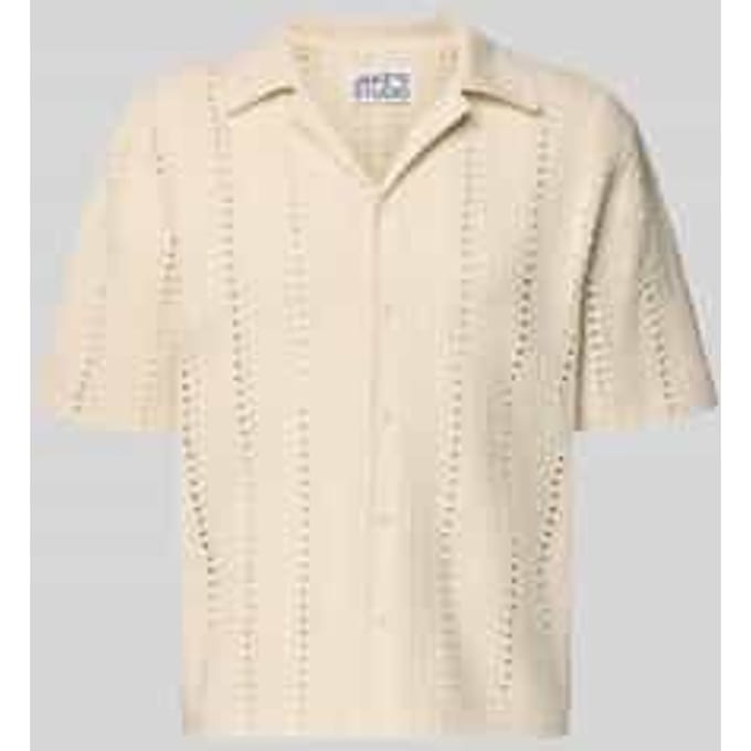 Gebreid shirt met reverskraag en knoopsluiting