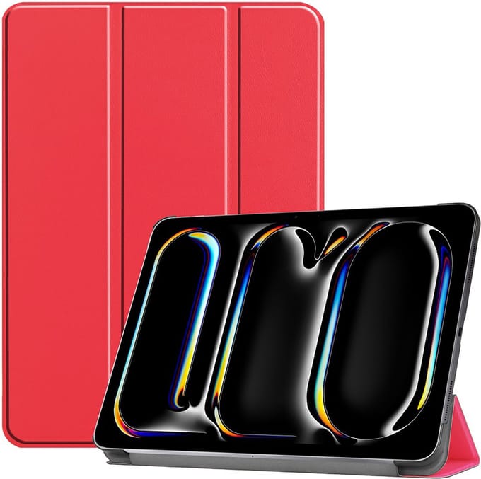 Cazy tablet Hoes geschikt voor iPad Pro 13 (2025 / 2024) M5 / M4 - TriFold Bookcase - Rood