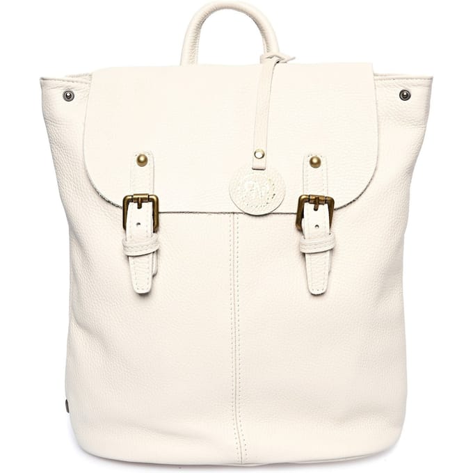 Roberta M Beige Rundleer Tas