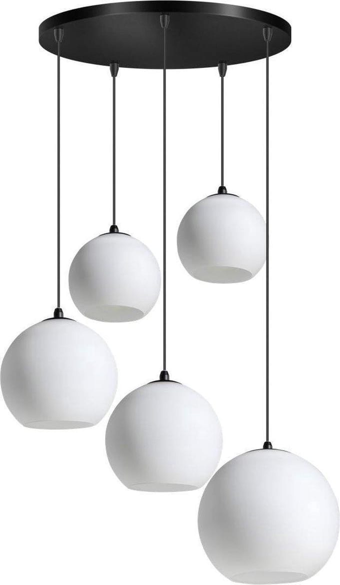 ETH Hanglamp Orb 5x E27 (2x20-2x25-1x30cm) opaal glas