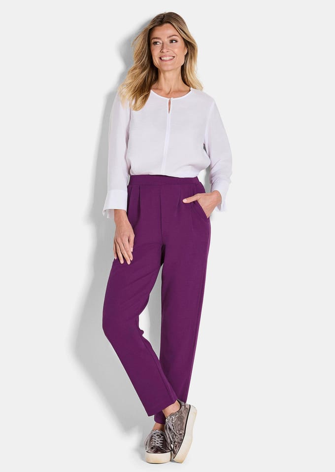 Broek SARA - bessen - Gr. 22 van Goldner Fashion
