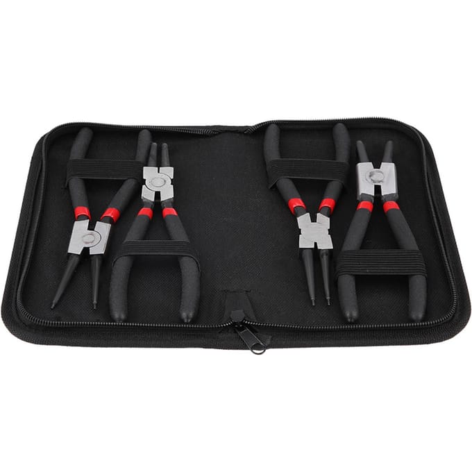 4 Pièces 7 pouces Pince Circlip Interne Externe Coudée Droite Outil Pince Circlip blanc