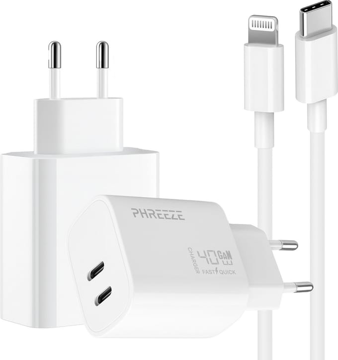 Phreeze usb C oplader met MFi Lightning kabel - Power Delivery