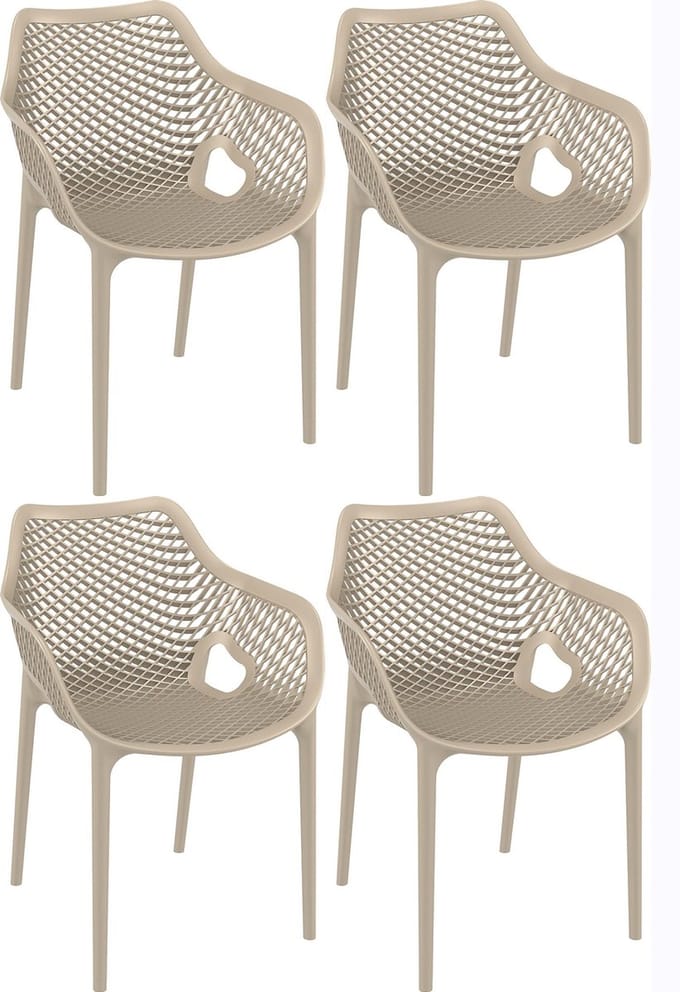 Siesta Exclusive Air XL design tuinstoel taupe 4 stuks