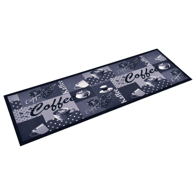 vidaXL - Keukenmat - wasbaar - Coffee - 60x180 - cm - blauw