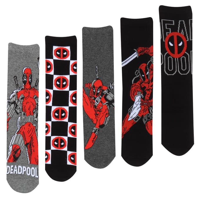 Deadpool - Disney Sokken - Logo And Pose - S-M - meerkleurig