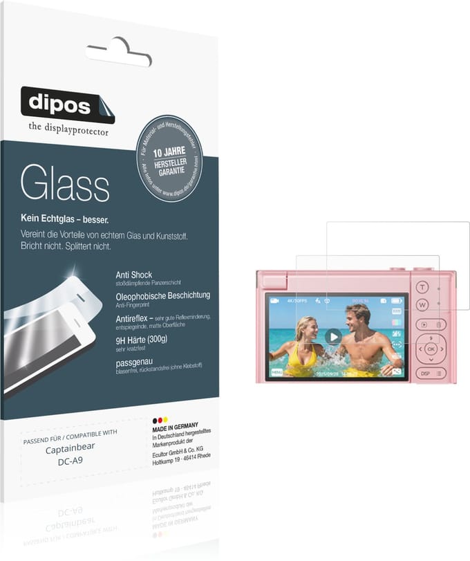 dipos – 2x Matte Pantserfolie geschikt voor Captainbear DC-A9 | 9H Screenprotector