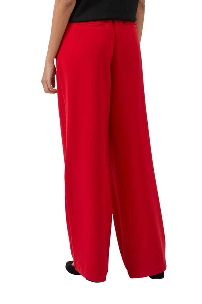 s.Oliver - female - Vloeiende broek met rechte pijp en elastische tailleband