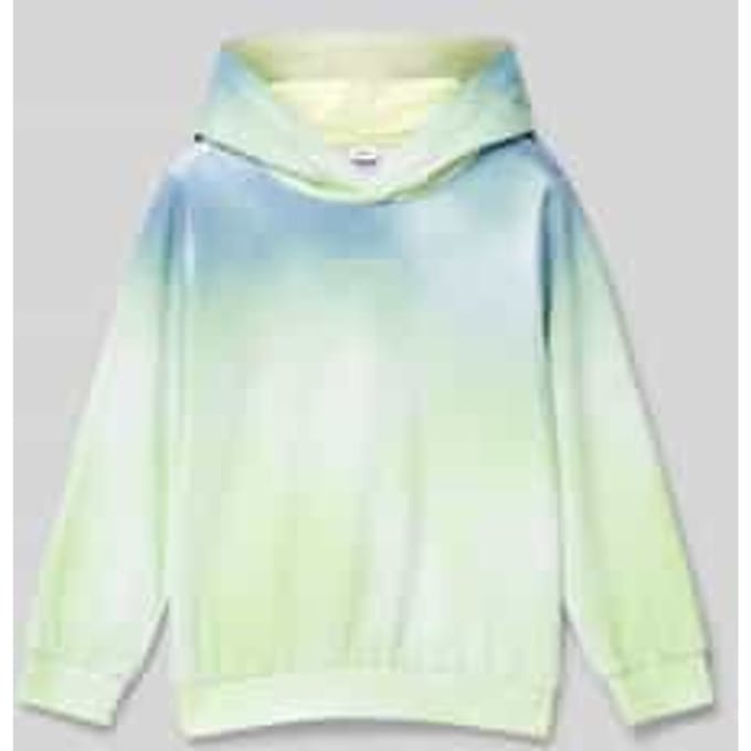 Regular fit hoodie van katoenmix met kleurverloop